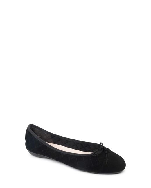 Paul Mayer Black Best Cap Toe Ballet Flat