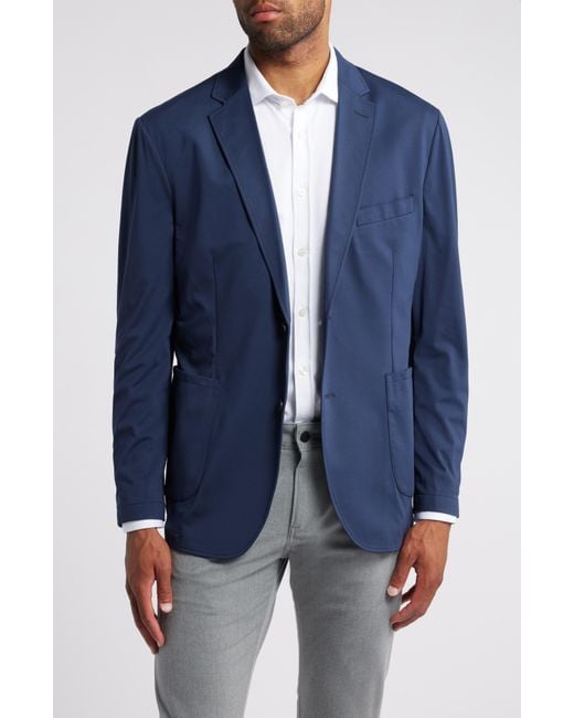 Johnston & Murphy Blue Xc Flex Solid Knit Sport Coat for men
