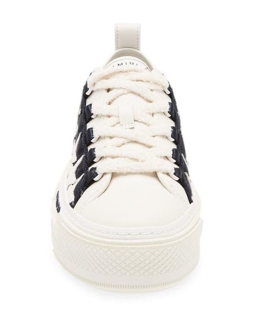 Amiri Blue Denim Stars Low Top Platform Sneaker