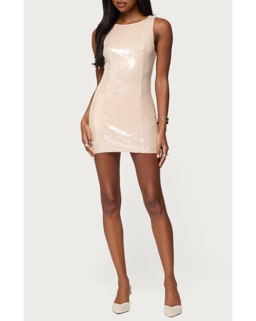 Edikted Natural Macee Sequin Minidress