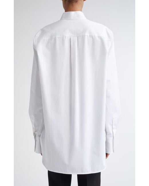 Totême  White Wingtip Collar Organic Cotton Poplin Button-Up Shirt