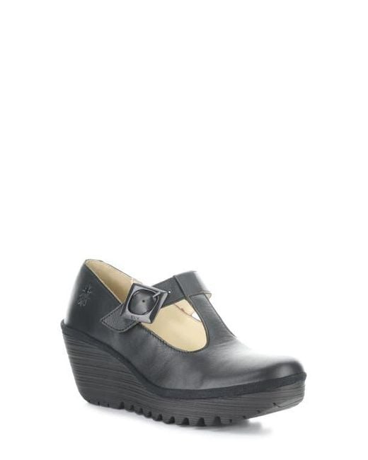 Fly London Gray Yald Wedge Mary Jane Pump