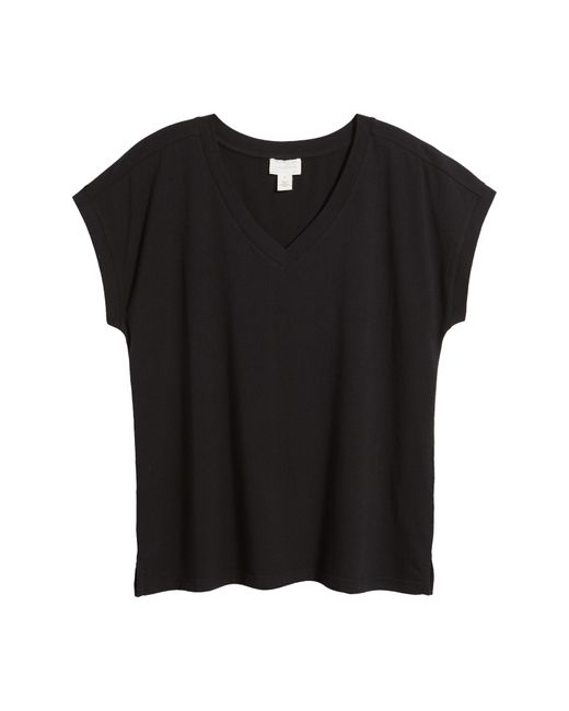Caslon Black Caslon(r) Extended V-neck T-shirt