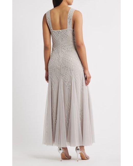 Pisarro Nights Metallic Beaded Gown With Long Sleeve Jacket