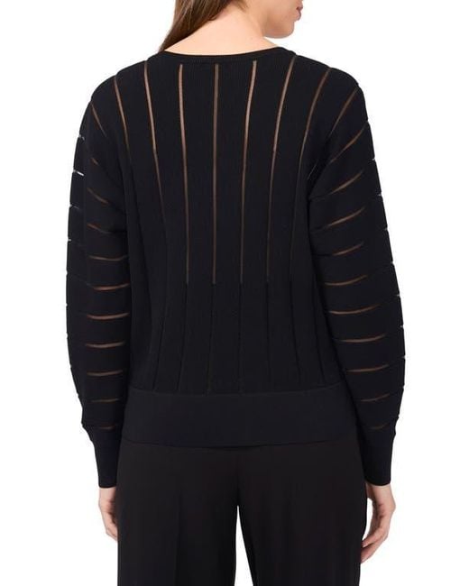 Halogen® Blue Sheer Stripe Sweater