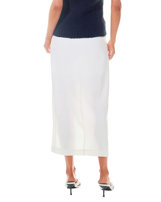 Grey Lab Blue Front Slit Mid Rise Maxi Skirt