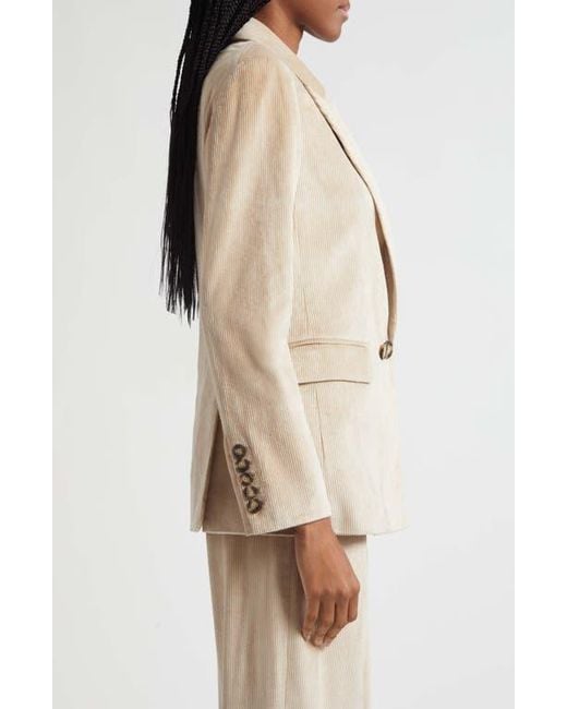 Veronica Beard Natural Sevyn Corduroy Double Breasted Dickey Jacket