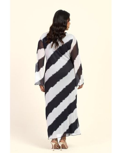 FASHION-SZN CURVE Natural Monochrome Twist Front Midi Dress