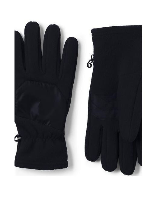 Lands' End Black T200 Fleece Ez Touch Gloves for men