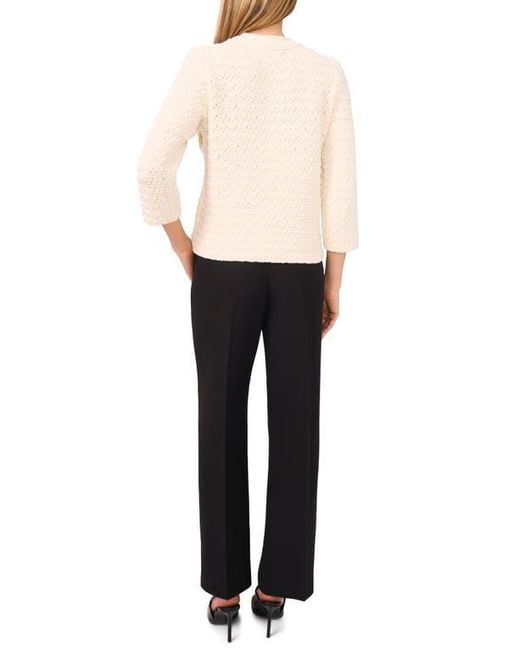 Halogen® White Open Stitch Cardigan