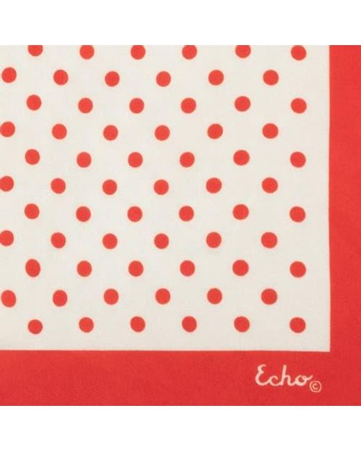 Echo Red Pin Dot Silk Scarf