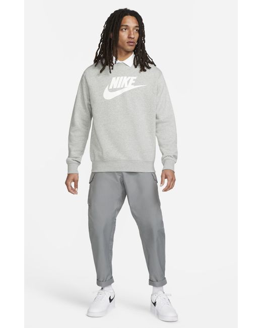 Nike Gray Fleece Graphic Pullover Sweatshirt for men