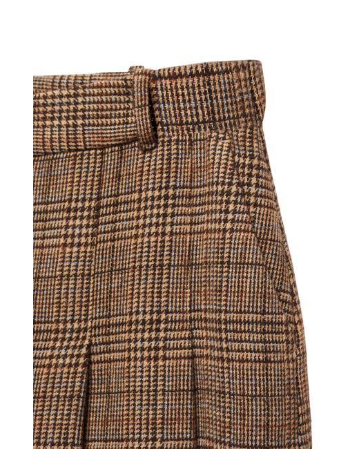 Mango Brown Glen Plaid Miniskirt