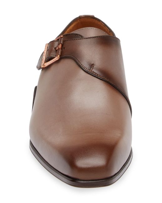 Mezlan Brown Scarpe Single Monk Strap Shoe for men
