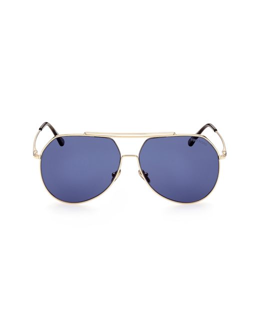 Tom Ford Blue Liam 61mm Navigator Sunglasses for men