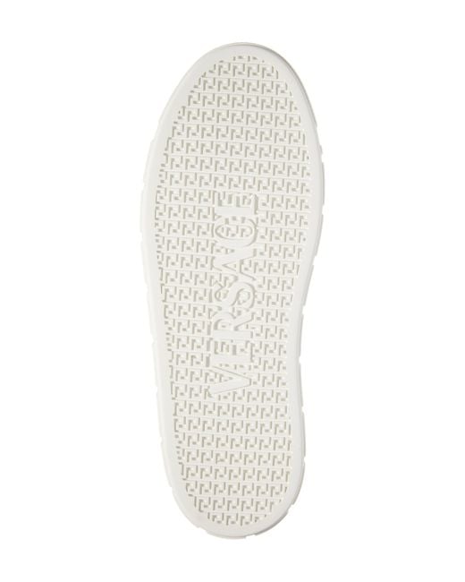 Versace White Barocco Greca Jacquard Low Top Sneaker for men