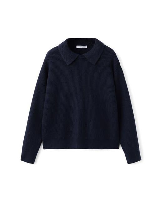 Mango Blue Polo Sweater
