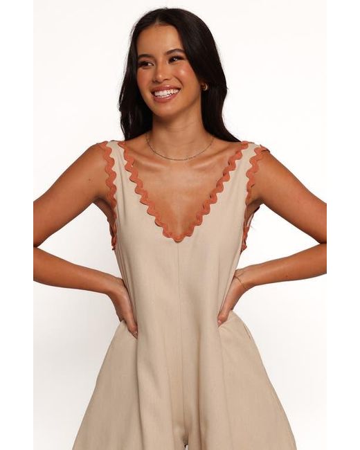 Petal & Pup Brown Aoife Rickrack Trim Sleeveless Romper