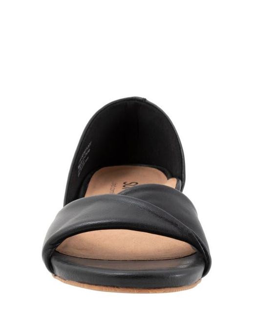 Softwalk® Black Cypress Open Toe Flat