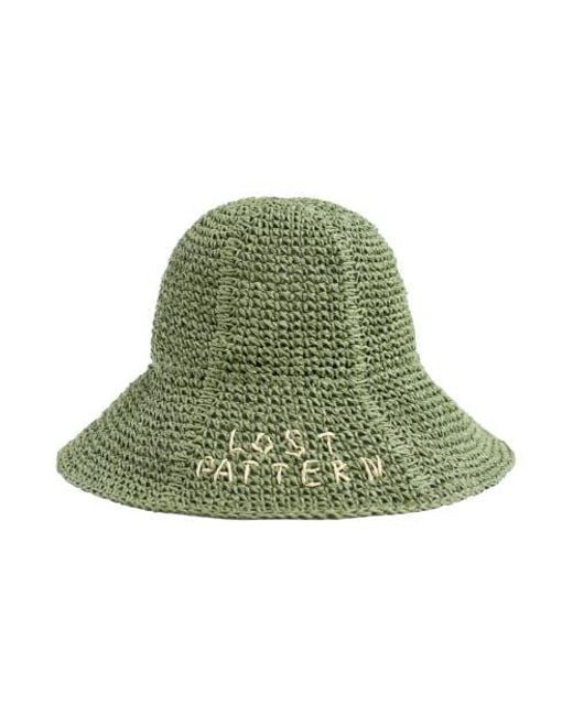 Lost Pattern Green Wanderlight Packable Straw Hat