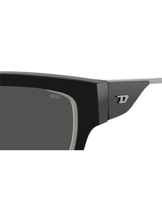 DIESEL Black Geck-D 56Mm Rectangular Sunglasses for men
