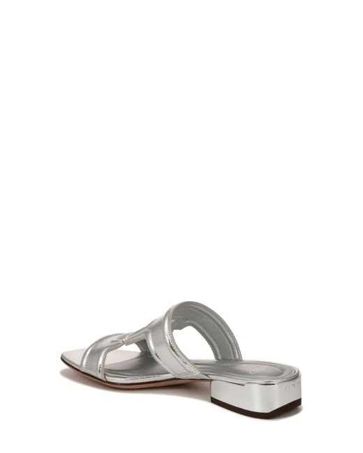Sarto White Marina Metallic Slide Sandal