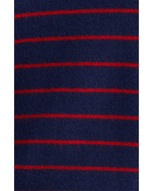 Caslon Purple Caslon(r) Stripe Ruffle Shoulder Sweatshirt Top