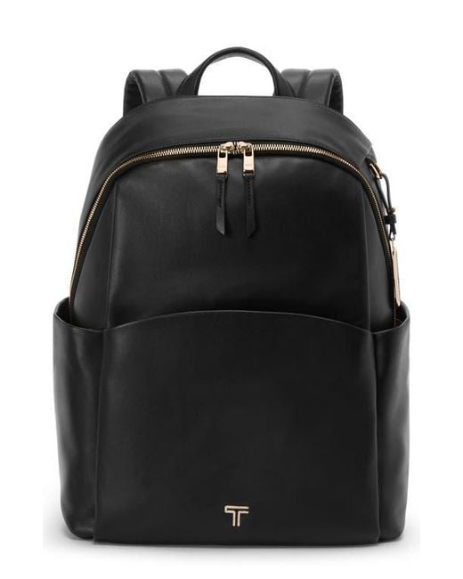 Tumi Black Raina Large Leather Backpack