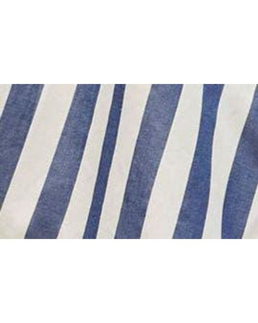 Rag & Bone Blue Martha Stripe Short Sleeve Cotton Poplin Button-up Shirt