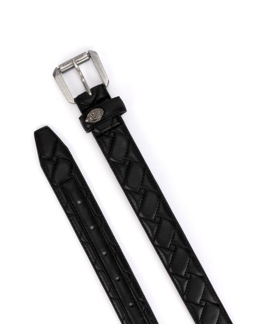 Kurt Geiger Black Micro Quilt Leather Belt