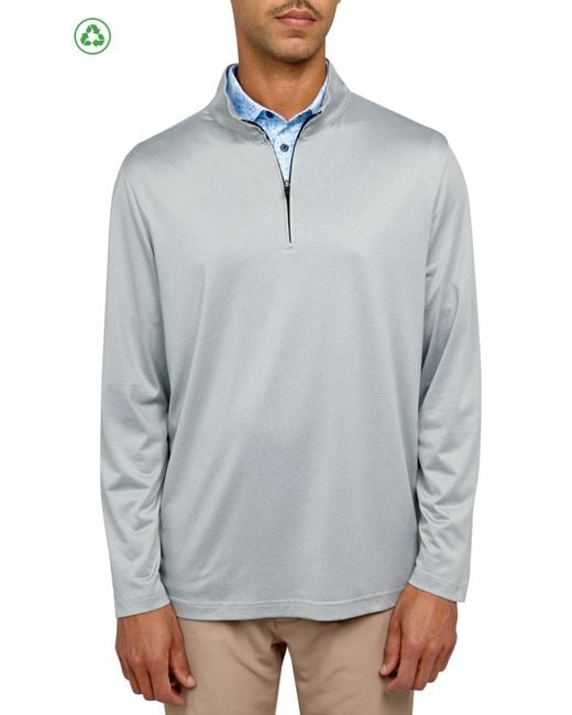 Con.struct Blue Regular Fit Melange Recycled Performance Quarter Zip for men