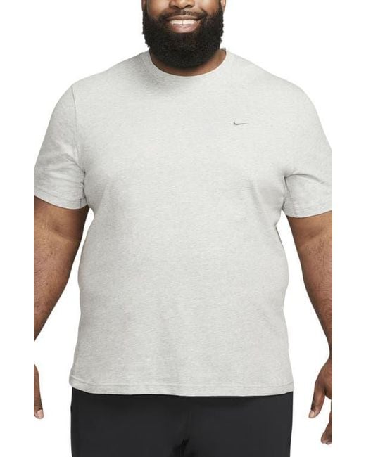 Nike Gray Primary Training Dri-Fit Short Sleeve T-Shirt for men