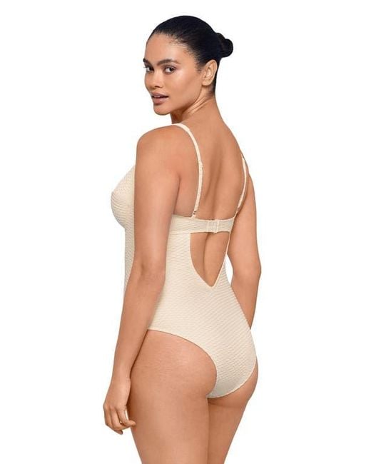 S3 Natural Novelty Texture Underwire One Piece Swimsuit