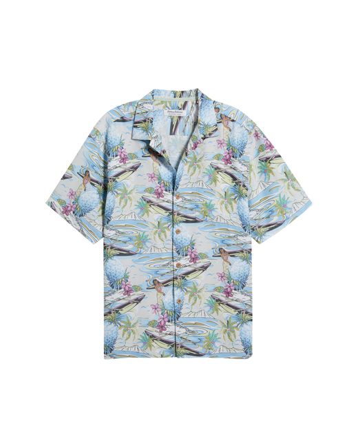 Tommy Bahama Blue Coconut Point Piña Oasis Islandzone Camp Shirt for men