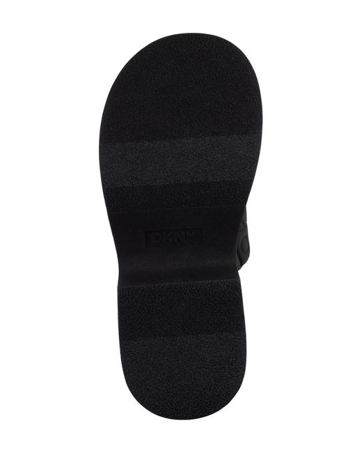 DKNY Black Logo Quilt Platform Sandal
