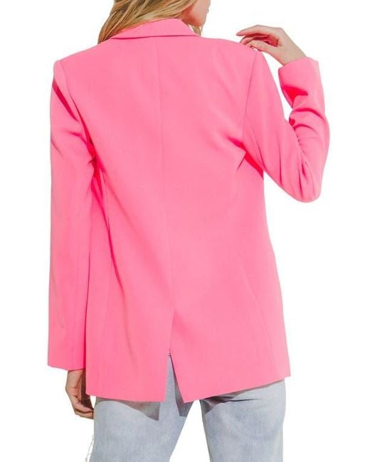 Endless Rose Pink Tailored Single Button Blazer