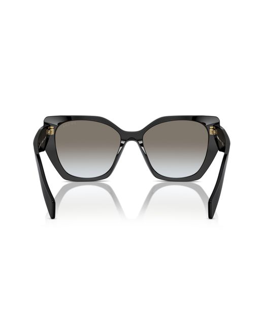 Prada Black 56mm Gradient Polarized Rectangular Sunglasses