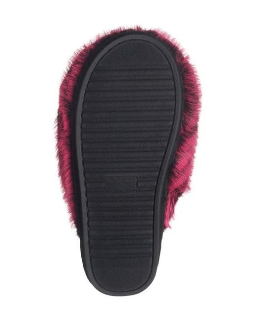 Steve Madden Pink Poof Faux Fur Slipper