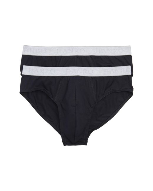 Hanro Black Cotton Essentials 2-Pack Cotton Briefs for men