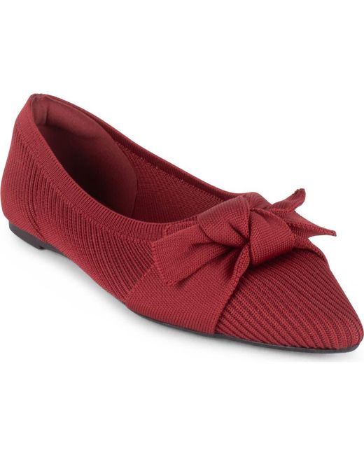 Tahari Red Montserrat Pointed Toe Flat