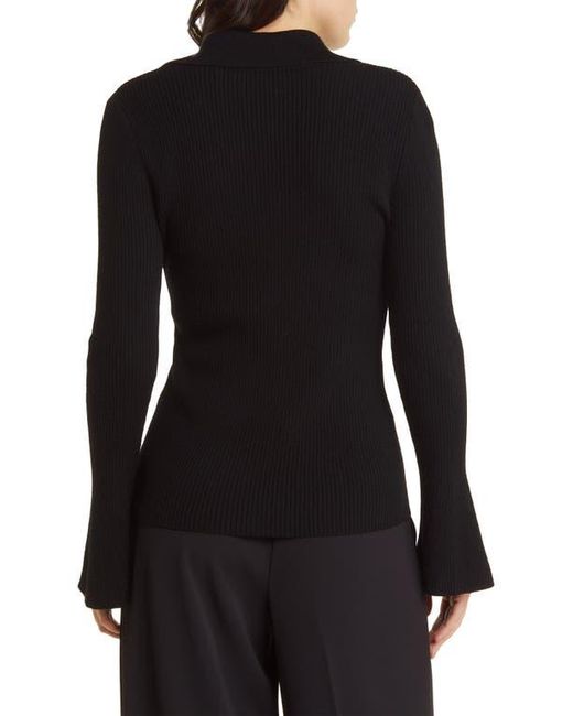 Kobi Halperin Black Collar Wool Rib Sweater