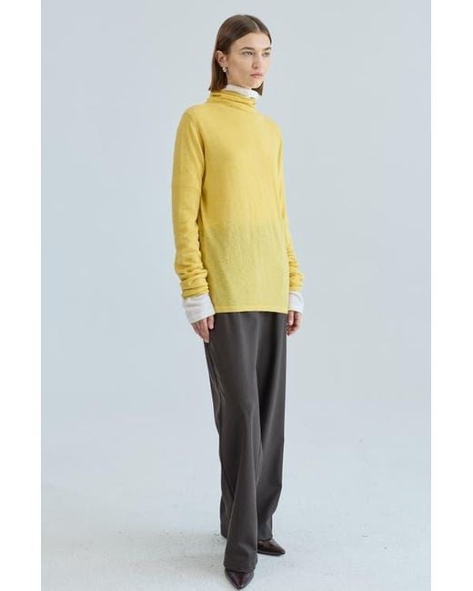 ALMINA CONCEPT Yellow Funnel Wool/Cash Turtleneck