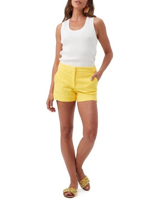 Trina Turk Yellow Corbin 2 Textured Cotton Short