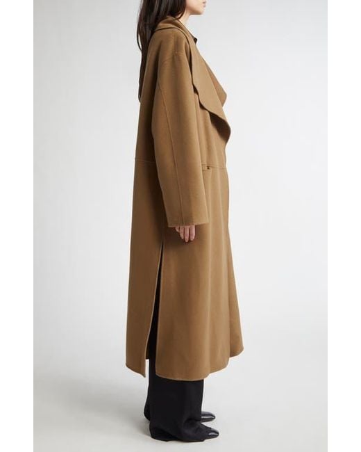 Totême  Brown Signature Double Face Wool & Cashmere Coat