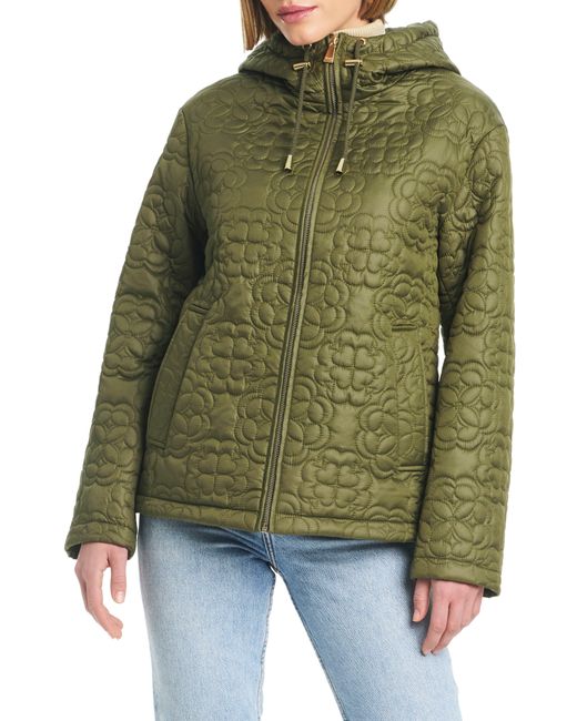 Kate Spade Green Quilts Hooded Jacket