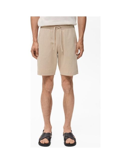Mango Natural Drawstring Cotton Bermuda Short for men