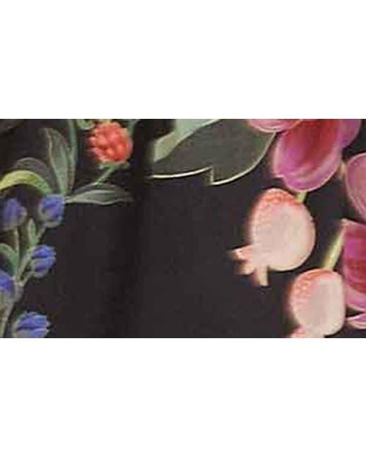 Farm Rio Black Belle Garden Print Minidress