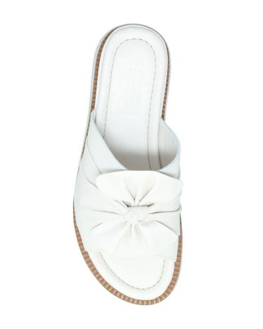 Miz Mooz White Evy Platform Wedge Slide Sandal