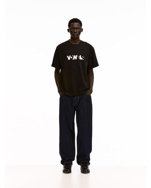 vowels Black Overall Tee for men