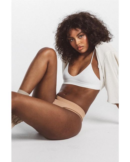LDMA Brown Low Hide Ribbed Thong